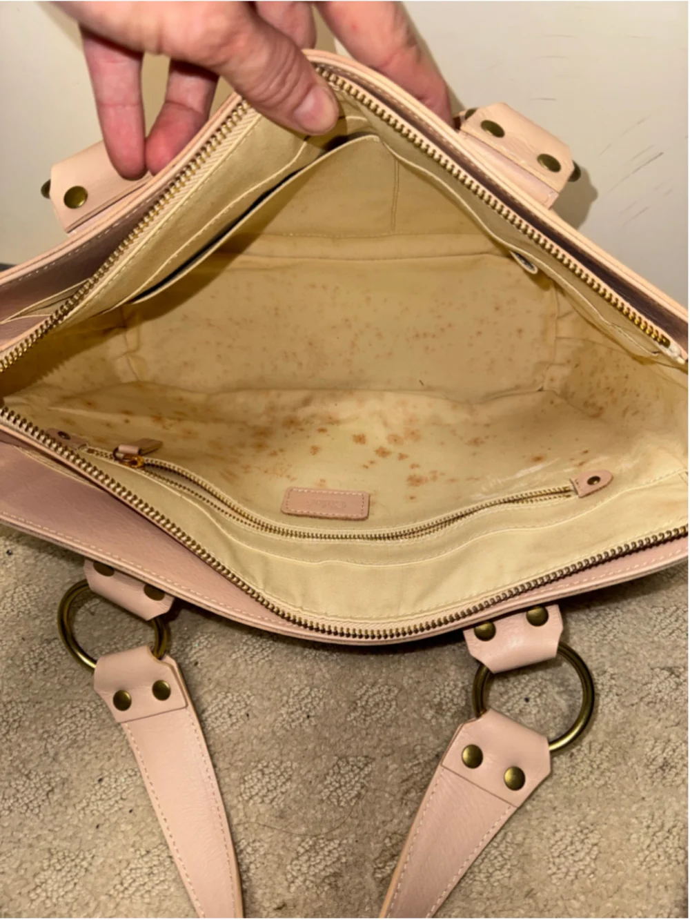 Chloe Tote Bag One Size Beige and Tan Woven Leather